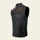 COLETE HOMEM CHALECO CUADRA MARROM COM ZÍPER