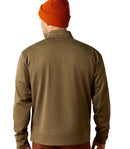 Suéter Ariat Brine verde-oliva/marrom com logo da equipe e zíper 1/4